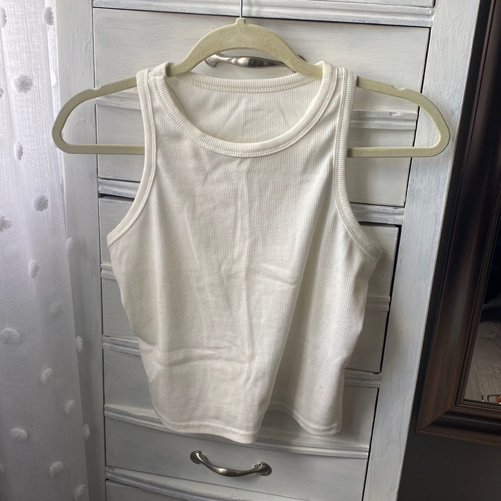 white tank top